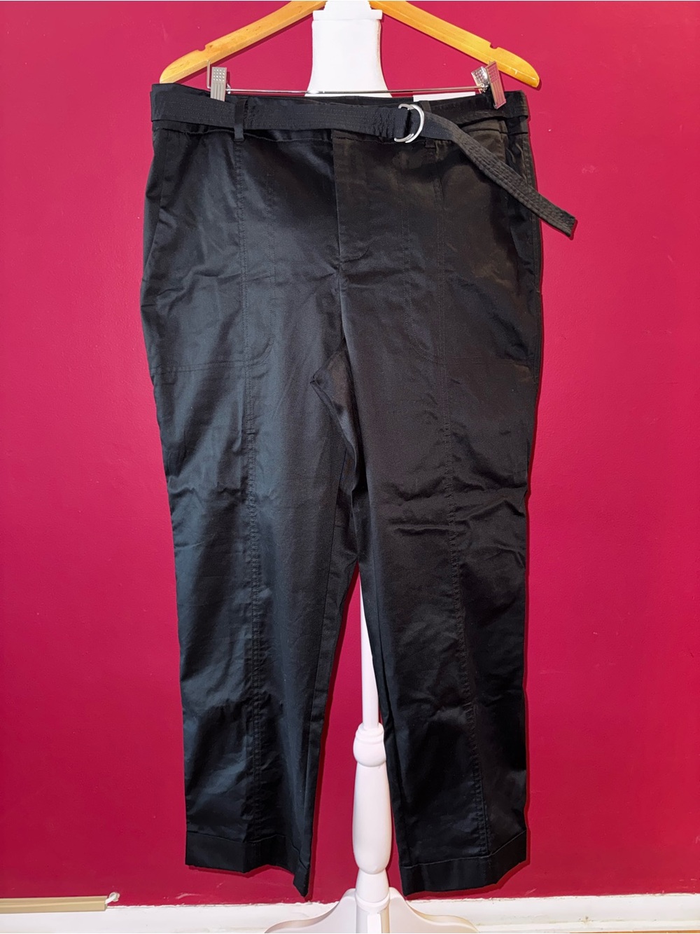 NWT Chico's Black Belted Ankle Pants Size 2.5/14